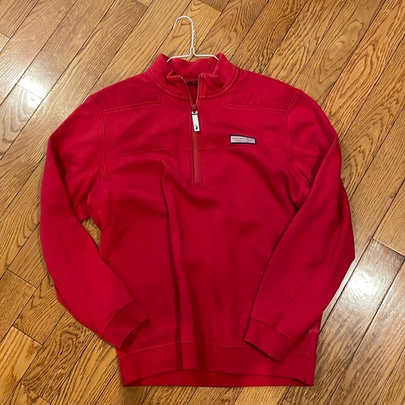 Very nice red sweatshirt type pullover. Rugby type fabric. Super soft. Excellent - Picture 1 of 5